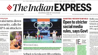 5th February, 2022. The Indian Express Newspaper Analysis presented by Priyanka Ma'am (IRS).