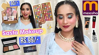 OMG🤯 Trying दुनिया का सबसे सस्ता  Makeup From MEESHO || Starting Rs.99 || Most Cheapest Makeup Haul