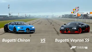 Forza 7 Battle: Bugatti Chiron vs Bugatti Veyron SS