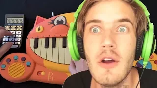 PewDiePie - Hej Monika Party In Backyard Remix on a Cat Piano and a Drum Calculator