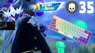 High Elimination Fortnite Solo vs Squads Gameplay😴Satisfying Custom Keyboard With Handcam