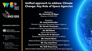 Day 1: World Space Forum - Space4Climate Action – Key Role of Space Agencies