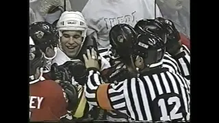 Blackhawks vs Canucks scrum - Nov 21, 1996