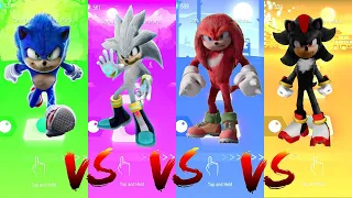 Sonic vs Silver Sonic vs Knuckles vs Shadow | Tiles Hop Edm Rush
