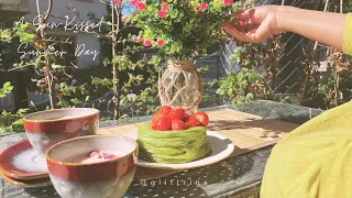 🌞 Sun-Kissed Summer Day: Pandan Pancakes 🍓,  Rose Latte 🌹 & DIY Floral Candle 🕯️| Living in Sweden 🌞