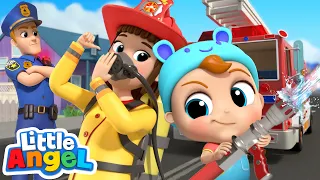 Policeman vs Fireman | Jobs Song by Little Angel Kids Songs and Nursery Rhymes