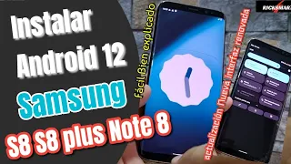 Como Instalar Android 12 en samsung s8 s8 plus note 8 actualizar rom