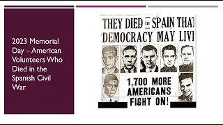 ALBA 2023 Memorial Day – American Volunteers Who Died in the Spanish Civil War