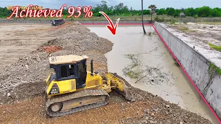 #EP12 | Update project shows the Land Filling Up Dozer Komatsu DR-51-PX Pushing stone Into the Water