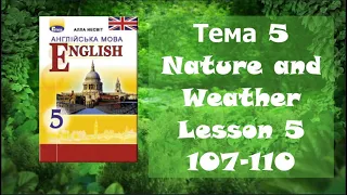 Несвіт 5 Тема 5 Nature and Weather Lesson 5 с  107-110✔Відеоурок