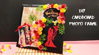 DIY valentine's day gift ideas/ amazing photo frame decoration using paper/ paper crafts