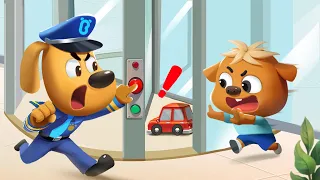 Seguridad en las Puertas Giratorias 🎈 Dibujos Animados 🔍Sheriff Labrador en Español