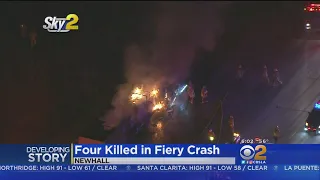 Four Killed In Fiery Big-Rig Collision On 5 Freeway In Newhall Pass