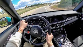 2022 Alfa Romeo Stelvio Quadrifoglio - POV Test Drive (Binaural Audio)
