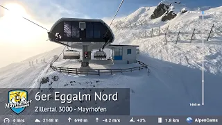 6er Eggalm Nord Ski Lift Full Ride - Mayrhofen (Zillertal 3000) | Built by Doppelmayr in 2004