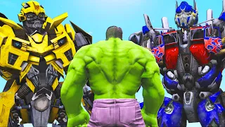 THE HULK VS BUMBLEBEE & OPTIMUS PRIME (Transformers) - EPIC BATTLE