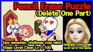 Pencil erase puzzle : Delete one part - DOP - puzzle game - Android Gameplay -Clear Lv 1~100