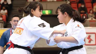 【新極真会】高速パンチ女子大生・目代vsJFKO重量級17歳初出場優勝・渡辺　第53回全日本大会　女子準々決勝３　SHINKYOKUSHINKAI KARATE