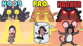 NOOB vs PRO vs HACKER en HIDE AND SEEK: Cat Escape | Juegos Luky