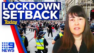 Impact of Melbourne’s lockdown protest unknown for ‘several weeks’ | Coronavirus | 9 News Australia