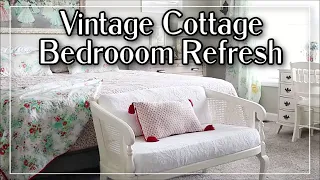 Vintage Cottage Bedroom Refresh || Molblly Mattress Review || Decorate with Me