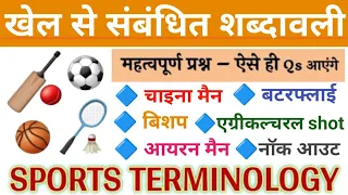 खेल से संबंधित शब्दावली | Khel Se Sambandhit Shabd Sports Terminology | Sports Gk Questions