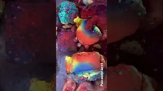 Exploding Rainbow Pao-sted Gym Chalk Block 🌈✨✨ | ASMR | #shorts | Satisfying