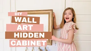 DIY Wall Art Hidden Cabinet - vintage print and secret storage