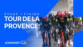RAINY CONDITIONS! ⛈️ | Stage 1 Finish Tour De La Provence 2024 | Eurosport Cycling