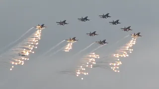 Amazing departure of 10 F-16 one F-35 and Flypast at Luchtmachtdagen Volkel 2019 AirShow