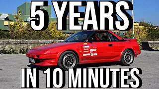 Toyota MR2 car BUILD in 10 MINUTES | 5 YEARS in 10 mins