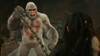 The guy was almost slapped into the magma by the white ape!