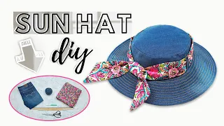 DIY Recycle old jeans to make a Sunscreen Hat | DIY Fashionable wide-brim hat