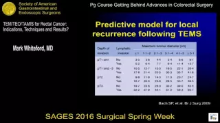 TEM/TAMIS for rectal cancer: Indications, techniques and results?