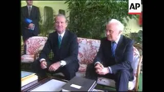 President George H. W. Bush meets with Soviet Leader Mikhail Gorbachev