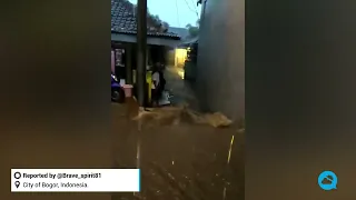 Intense storms in the city of Bogor, Indonesia