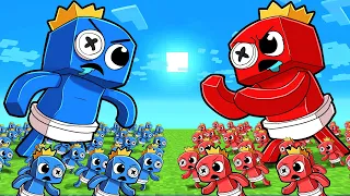 Red vs Blue RAINBOW FRIENDS War! (Minecraft)