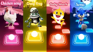 Chicken Song vs Crazy Frog vs Baby Shark vs Sonic | Tiles Hop EDM Rush