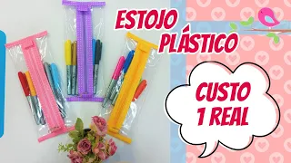 Como Fazer Estojo de Plástico Cristal por Apenas 1 Real - Costura Iniciante - Dia dos Professores