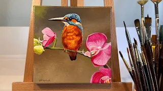 Kingfisher Bird Acrylic Painting | Neha Vartak Art