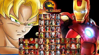 MORTAL KOMBAT 9 | GOKU SSJ & IRONMAN | TAG LADDER | GAMEPLAY (4K60FPS)