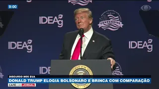 Donald Trump elogia Bolsonaro e brinca com comparação