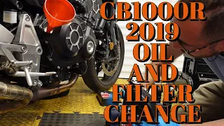 How to change oil and filter on a Honda CB1000R Neo Cafe Racer 2019