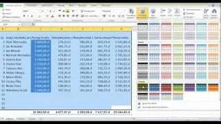 Kurs Microsoft Excel 2010 odcinek 32 - Gotowe style formatowania komórek i tabel