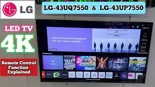 LG 4K Smart Android LED TV LG-43UP7550 & LG-43UQ7550 With Mouse Remote Control Functions Explained