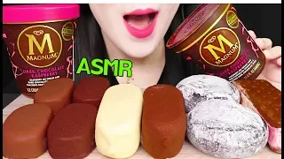 ASMR CHOCOLATE ICE CREAM *MAGNUM PINT, RICE CAKE, ASTRONAUT 매그넘 초콜릿 아이스크림, 우주 아이스크림 먹방 EATING SOUNDS