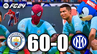 FIFA 24 | RONALDO, MESSI, SPIDER MAN, ALL STARS | MANCHESTER CITY 60-0 INTER