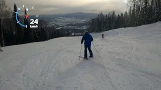 Шерегеш. Трасса "Восток" при хорошей видимости. Правый рукав.