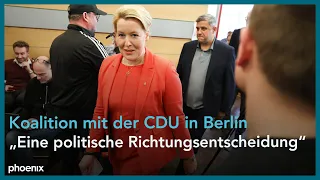 Franziska Giffey zur Koalition mit der CDU in Berlin am 23.04.23