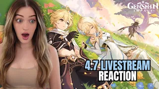 SO MUCH LORE, NEW END GAME CONTENT, AND NATLAN PREVIEW! 4.7 Livestream Reaction | Genshin Impact